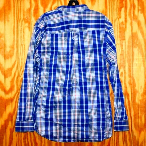 Saddlebred Comfort Flex Plaid Shirt - Size L - Blue - Picture 4 of 4